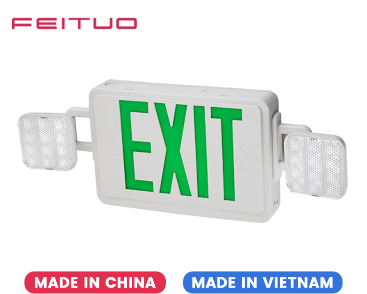Señal de salida de emergencia combinada JLEC2GW-LED con letras verdes